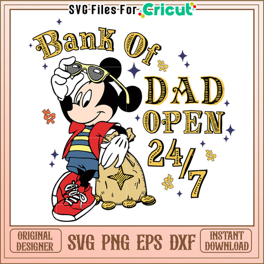 Mickey Mouse Dad Bank SVG Design