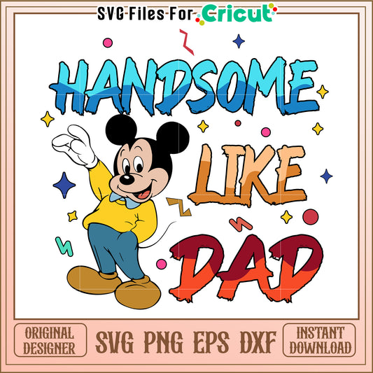 Mickey Mouse Dad SVG Design Instant Download