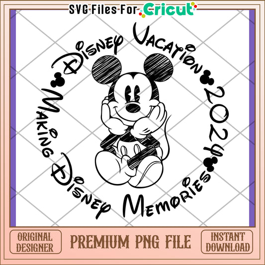 Mickey Mouse Disney Vacation PNG 2024