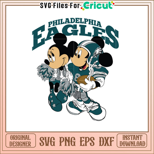 Mickey Mouse Eagles SVG Design Cute Sports Art