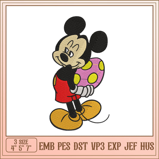 Mickey Mouse Easter Egg Embroidery Design