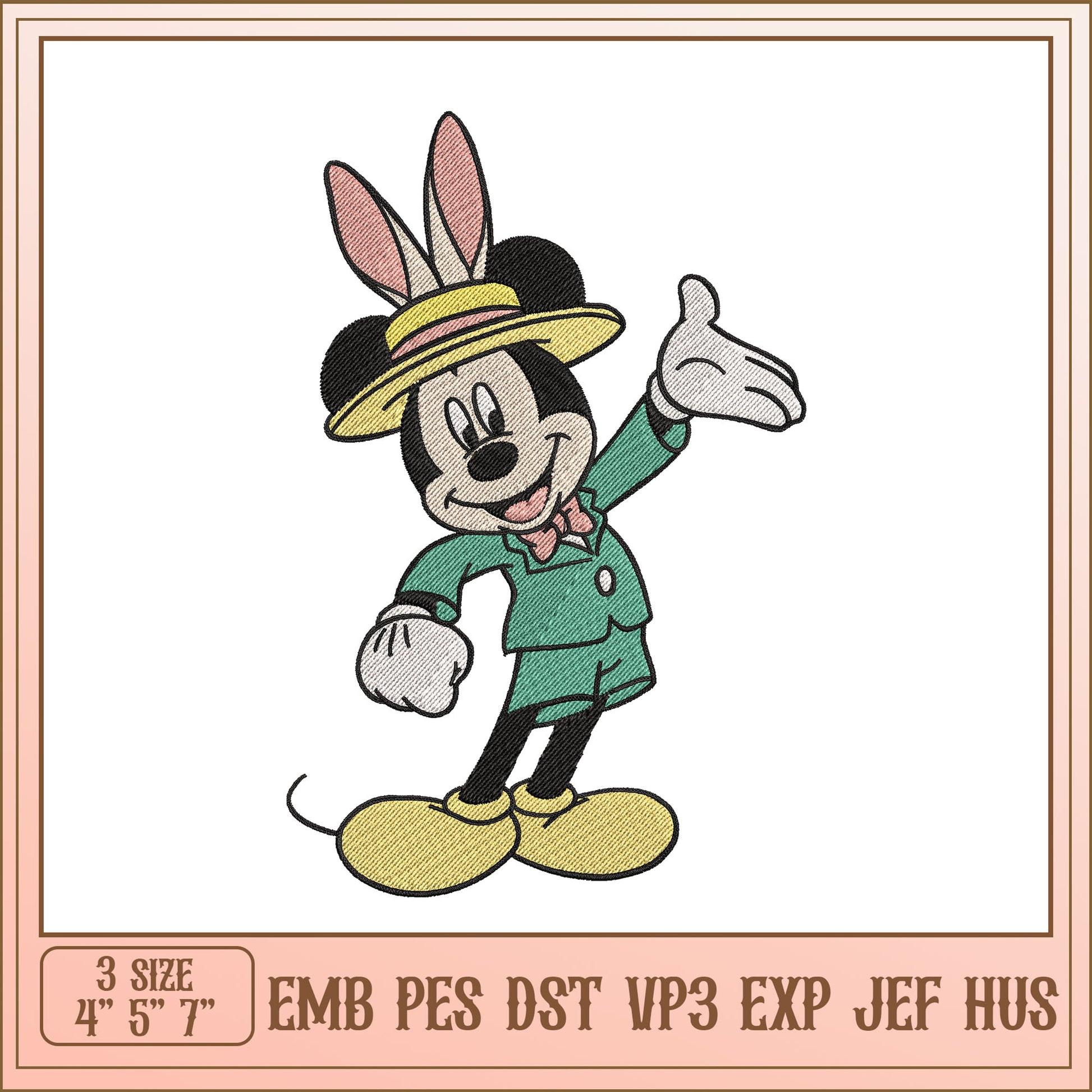 Mickey Mouse Easter Embroidery Design