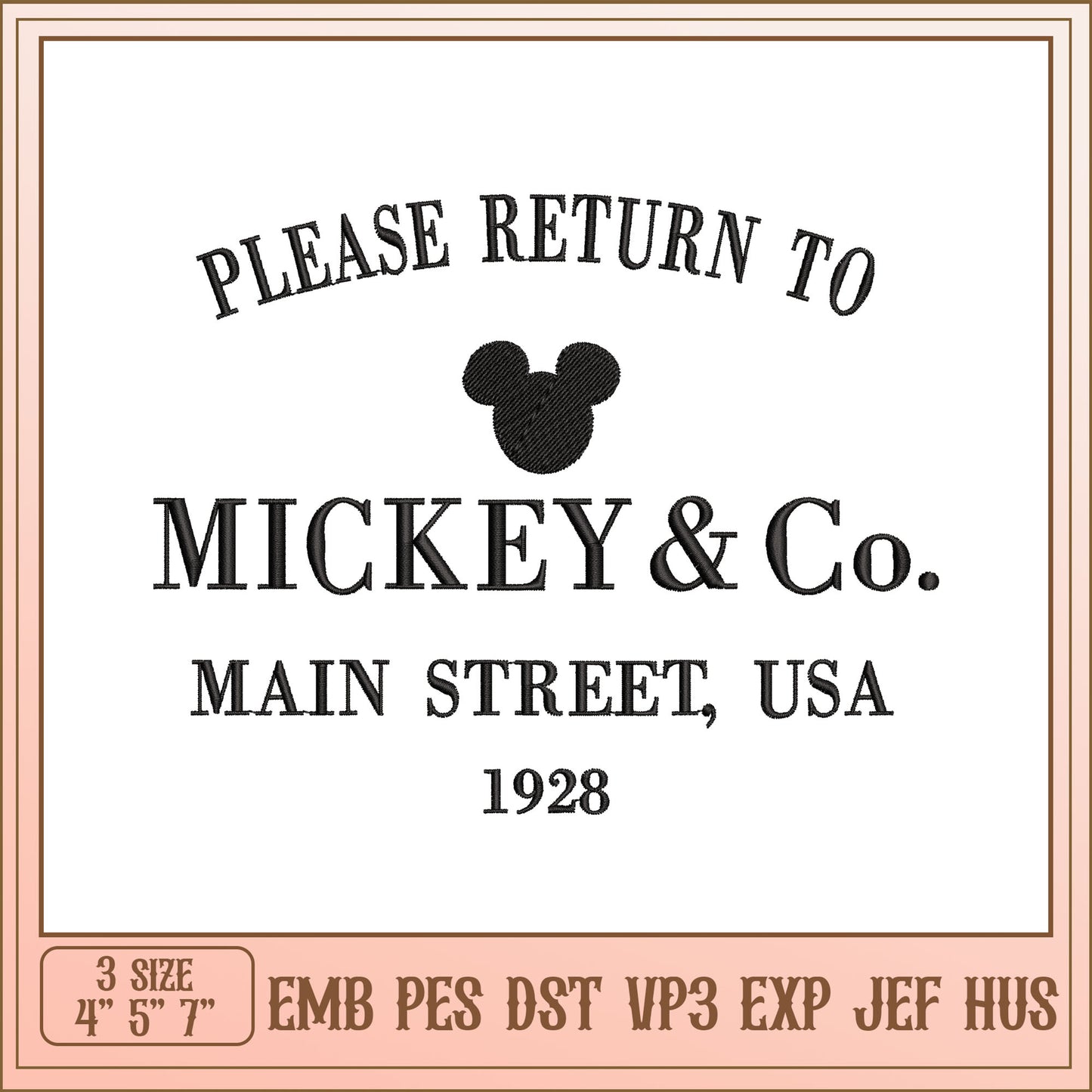 Mickey Mouse Embroidery Design - 3 Sizes