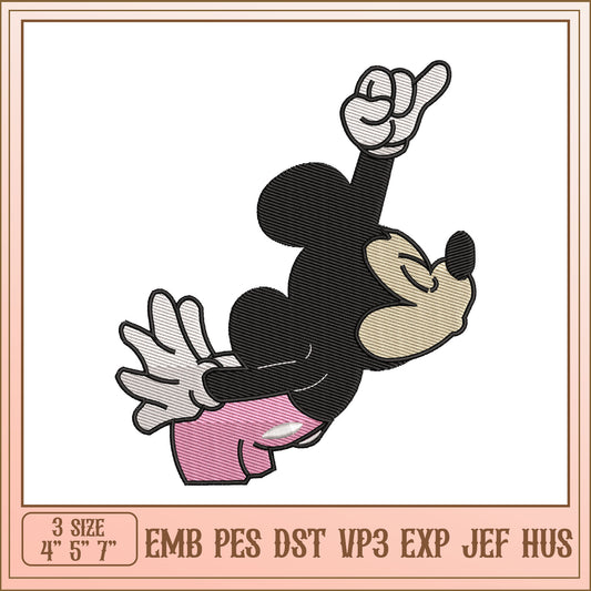 Mickey Mouse Embroidery Design 4x7 Inch