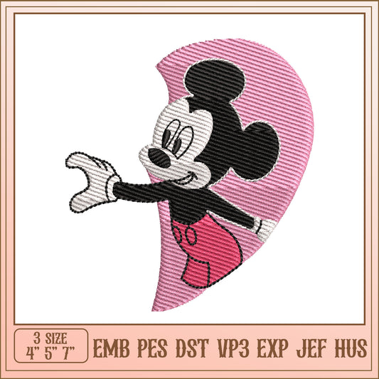 Mickey Mouse Embroidery Design File in Multiple Sizes Available