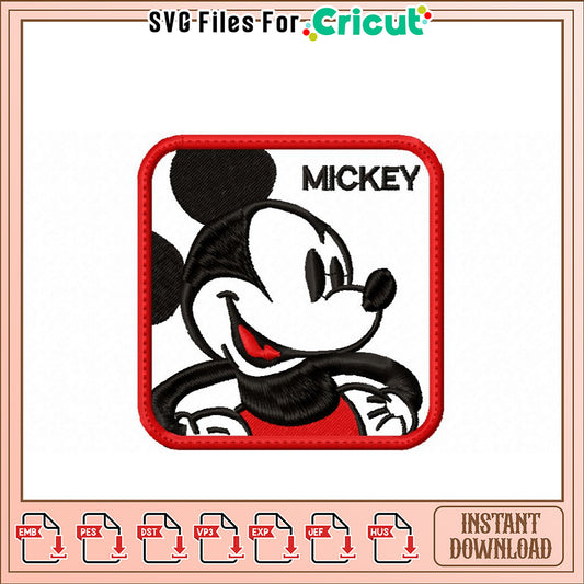 Mickey Mouse Embroidery Design Instant Download