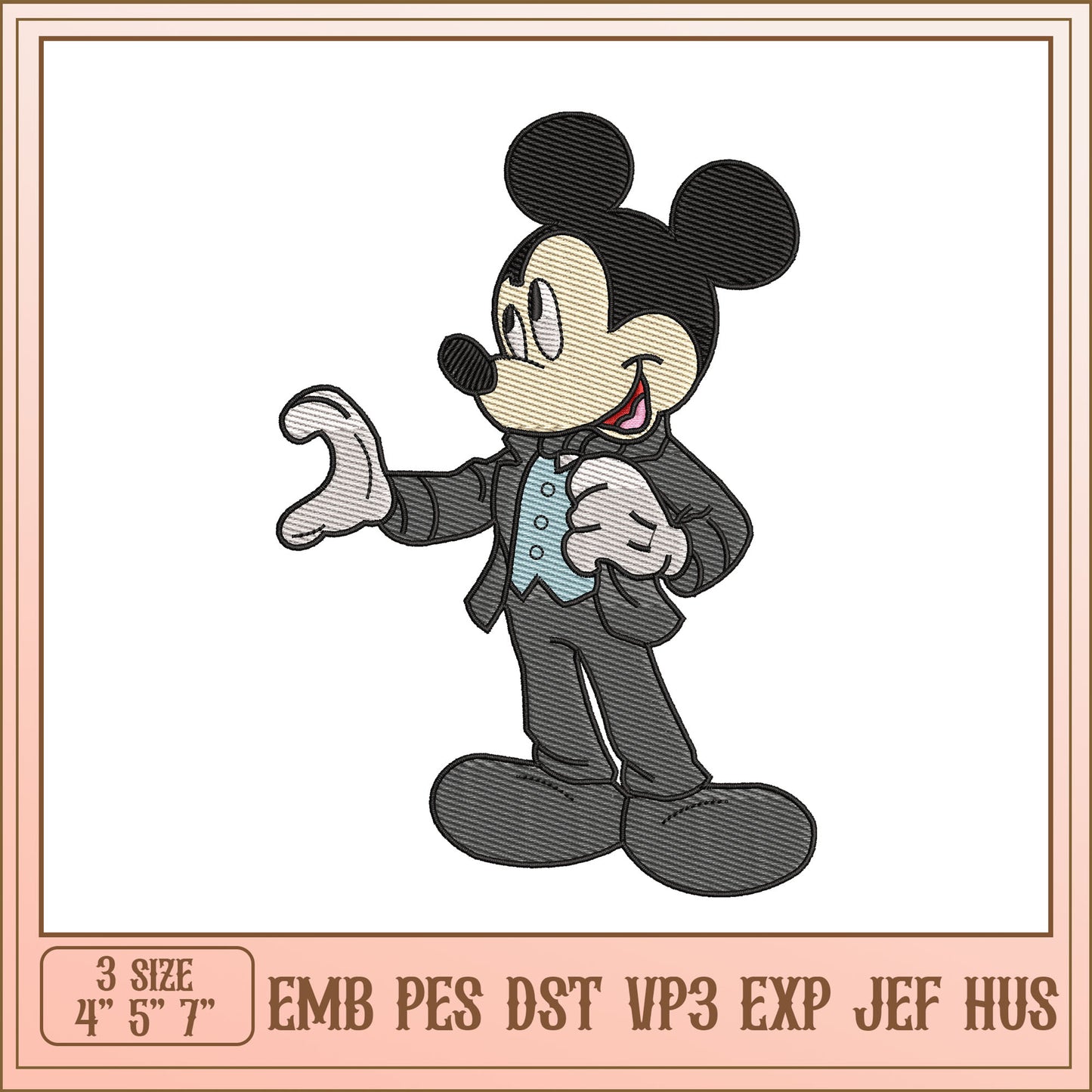 Mickey Mouse Embroidery Design for All Sewing Machines Sizes