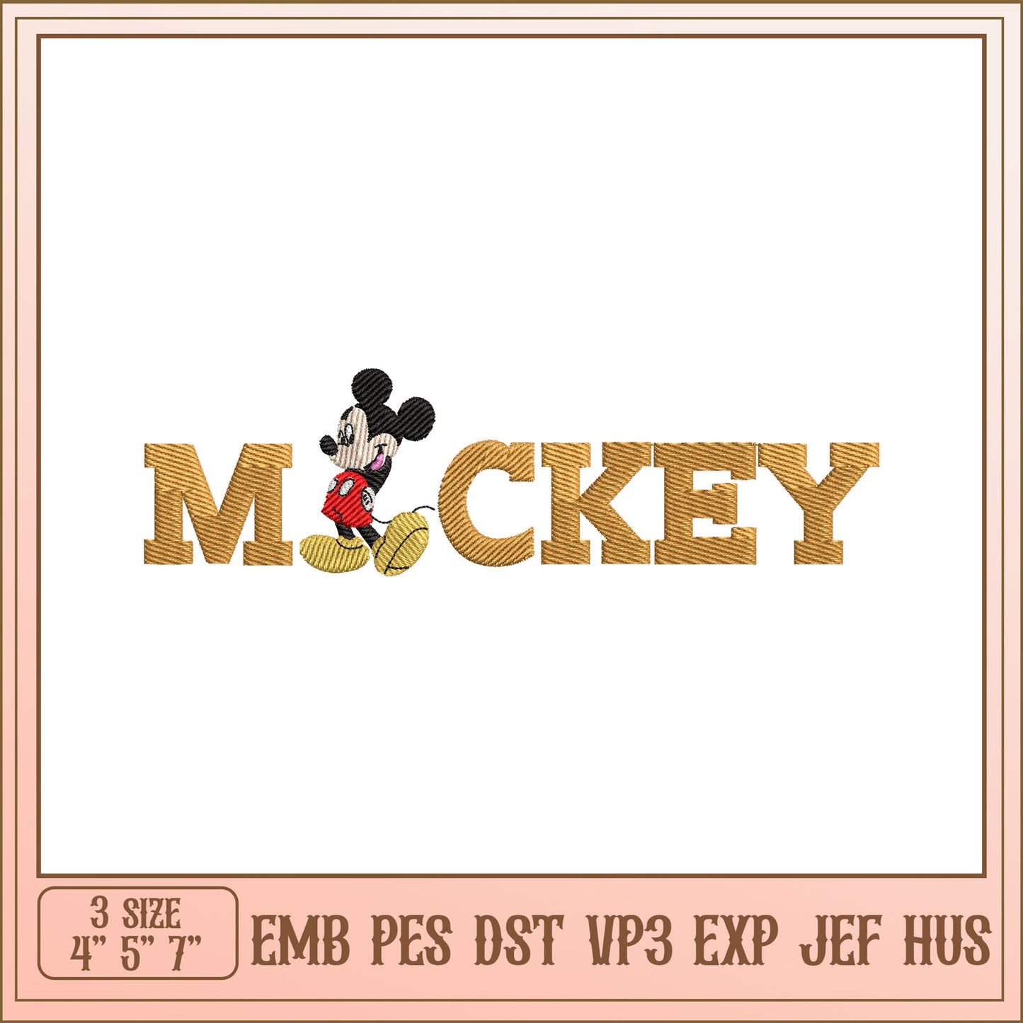 Mickey Mouse Embroidery Design for Kids Apparel and Crafts