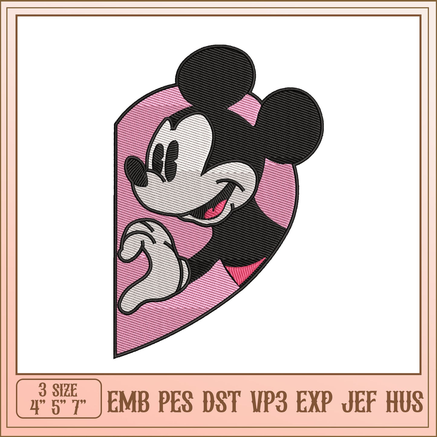 Mickey Mouse Embroidery Design in Multiple Formats and Sizes