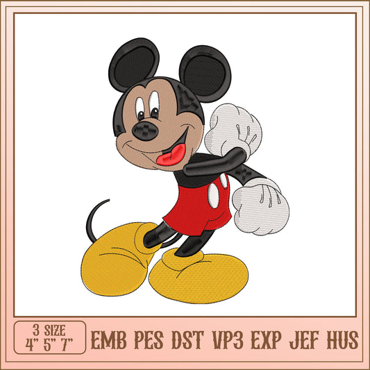 Mickey Mouse Embroidery Design in Three Sizes for Projects