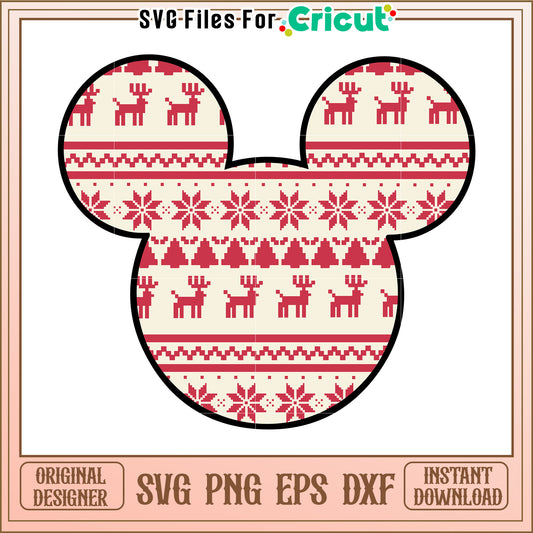 Mickey Mouse Fair Isle SVG Design