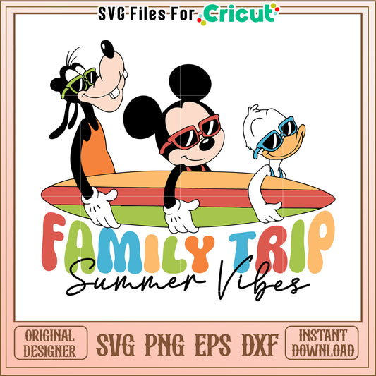 Mickey Mouse Family Trip SVG Design