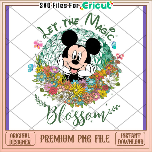 Mickey Mouse Floral PNG Download