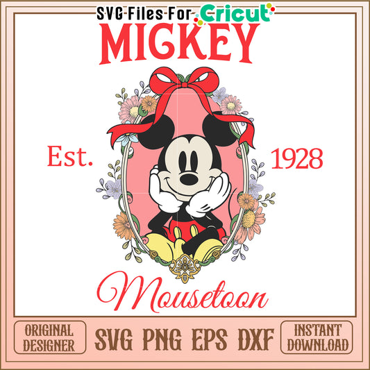 Mickey Mouse Floral SVG Cut File Instant Download