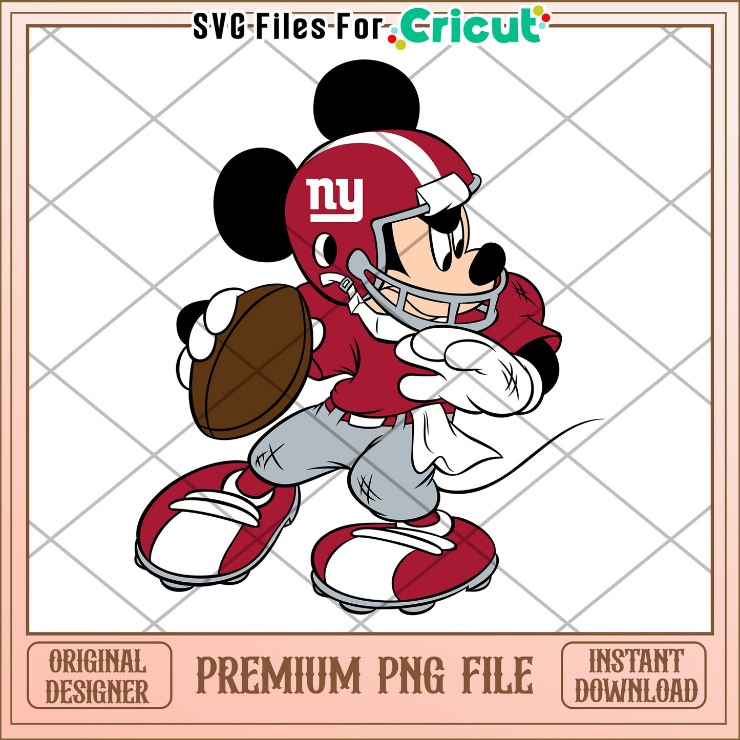 Mickey Mouse Football PNG Design for Cricut, High Quality Instant Download