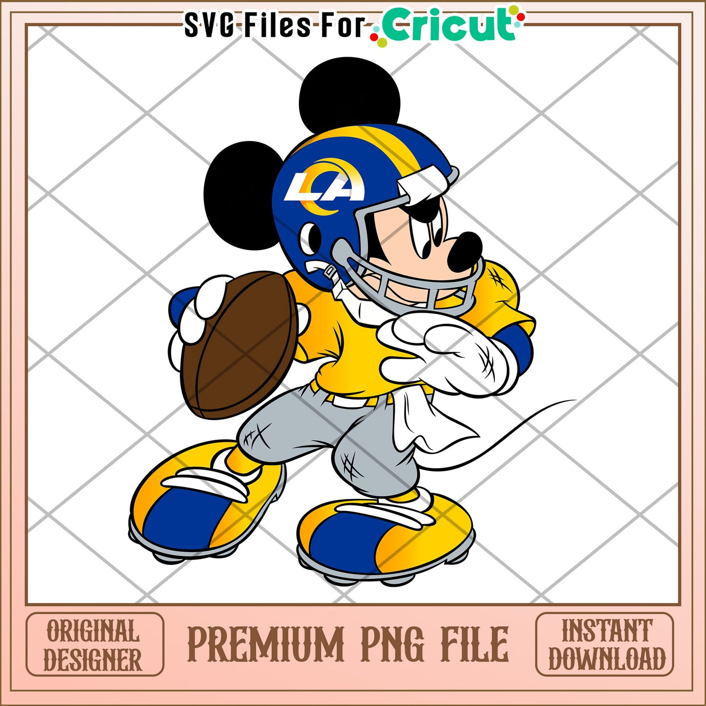 Mickey Mouse Football PNG Design for Cricut, Instant Download File