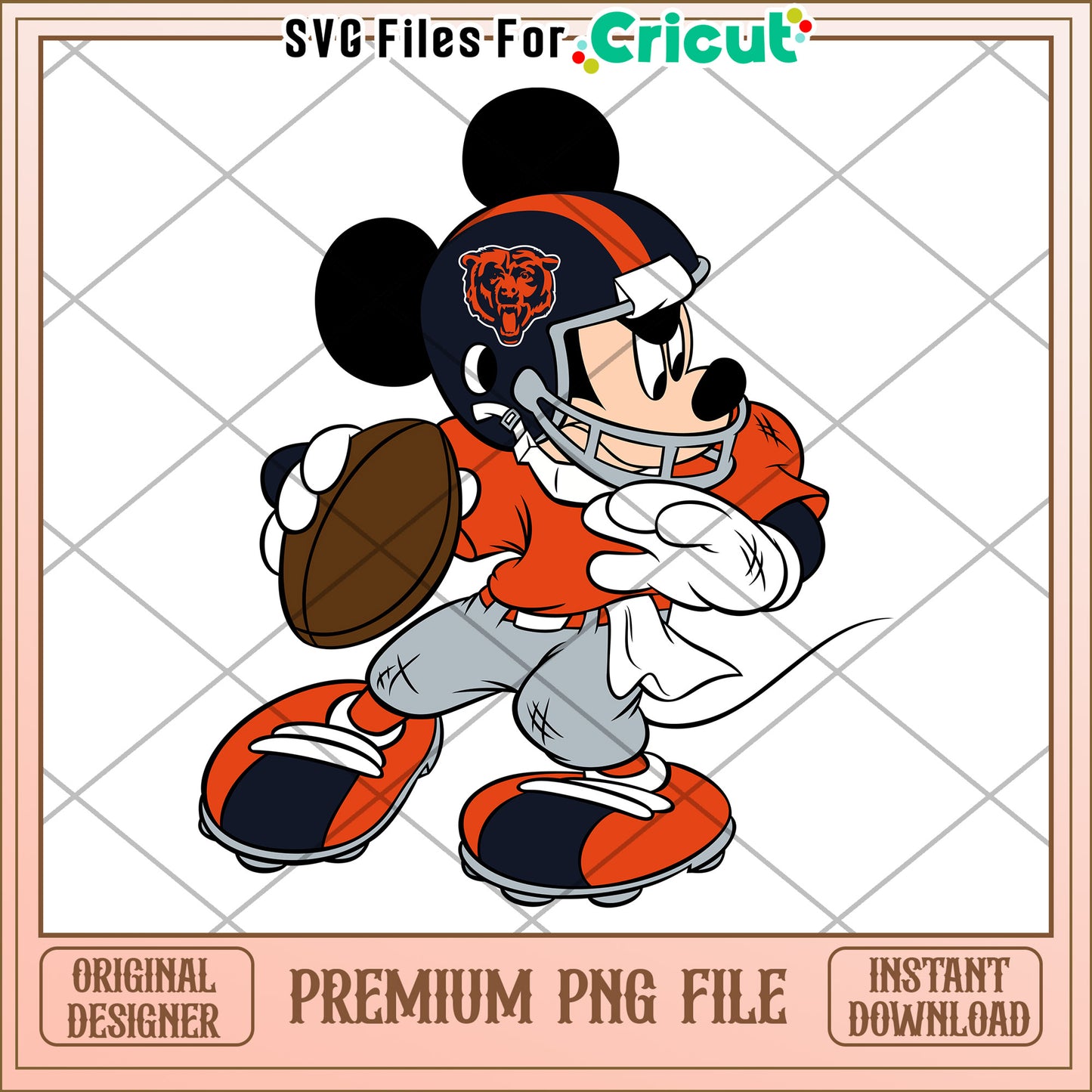 Mickey Mouse Football PNG Design for Cricut, Premium Download File