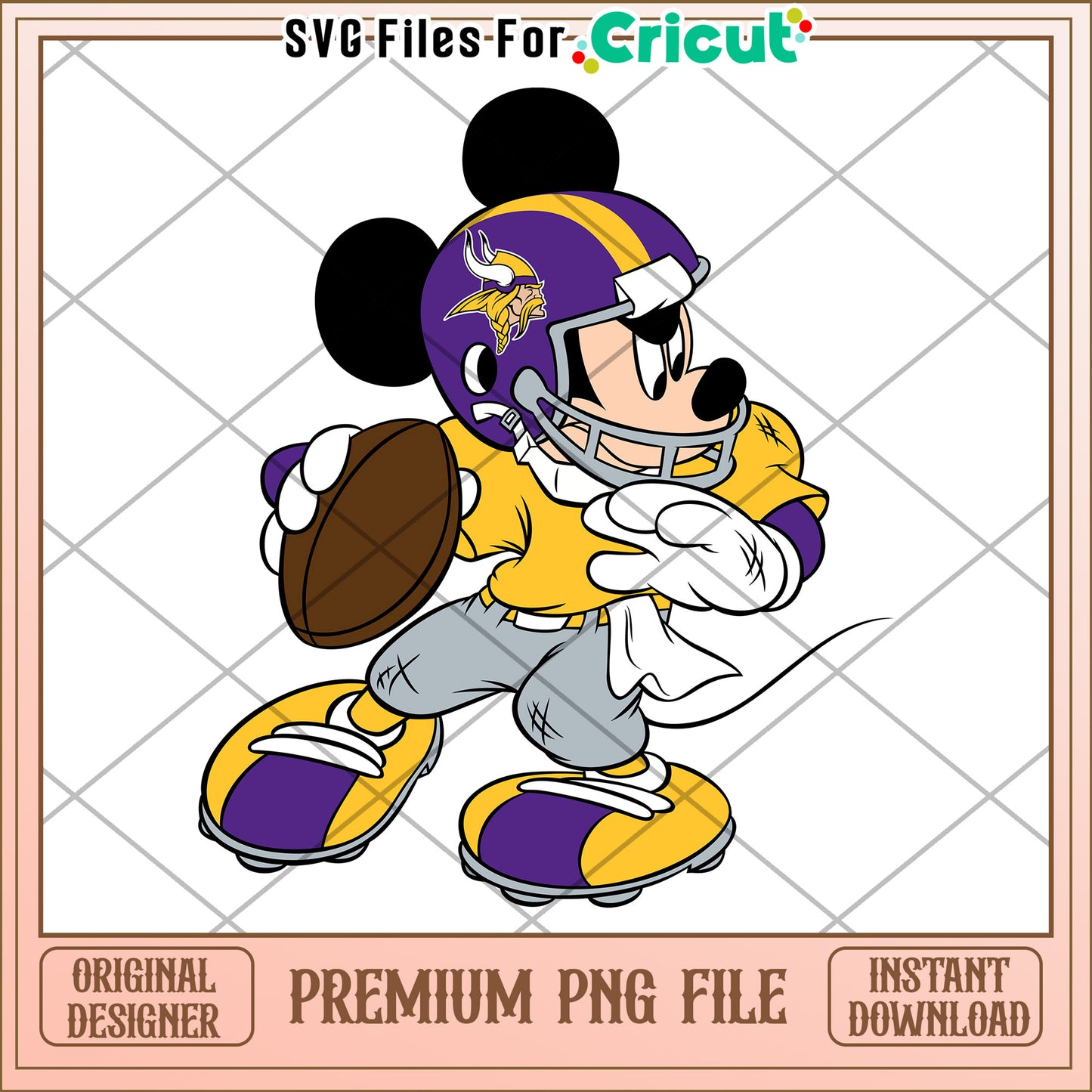 Mickey Mouse Football PNG Design for Cricut, Premium Instant Download