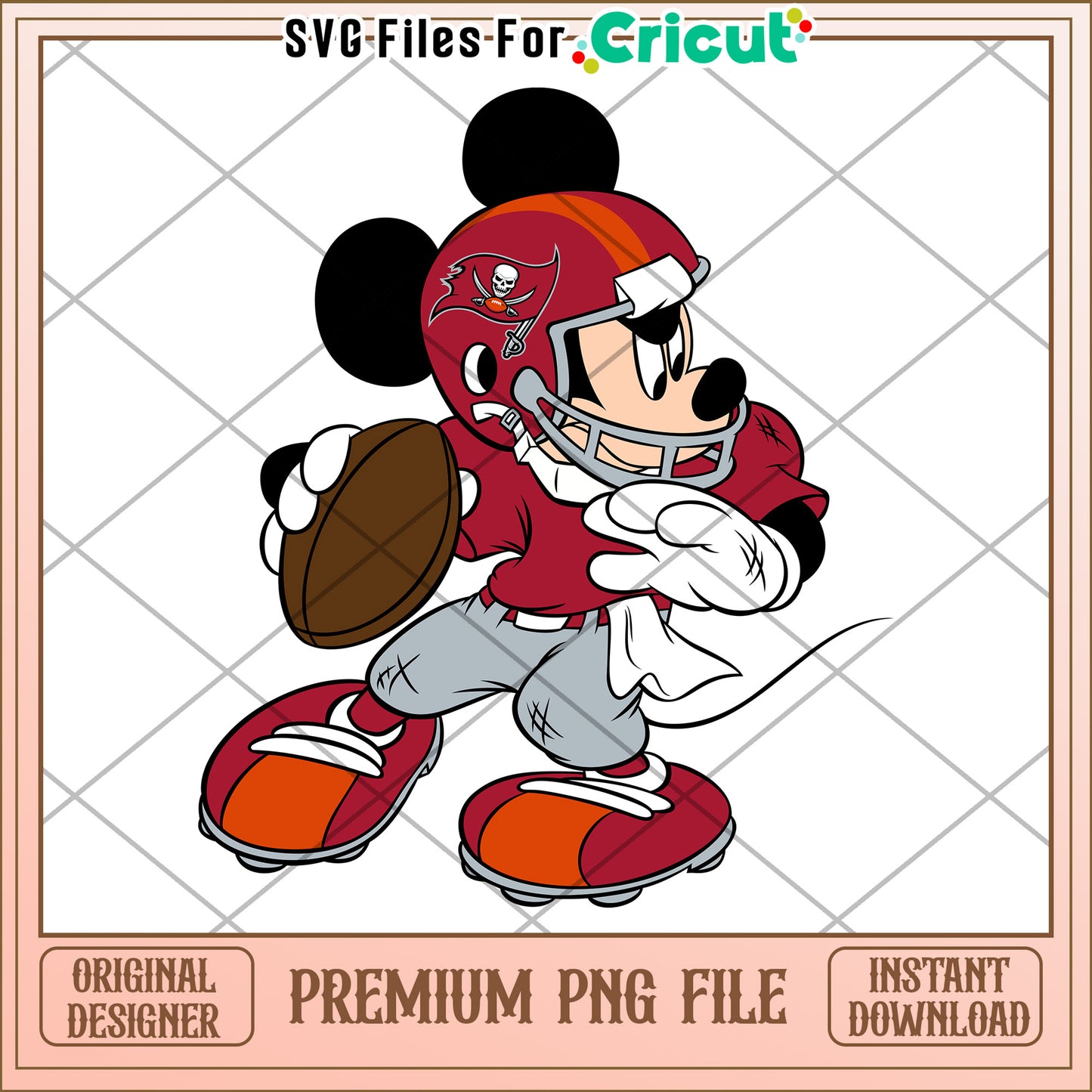 Mickey Mouse Football PNG File, perfect for Cricut crafts and designs