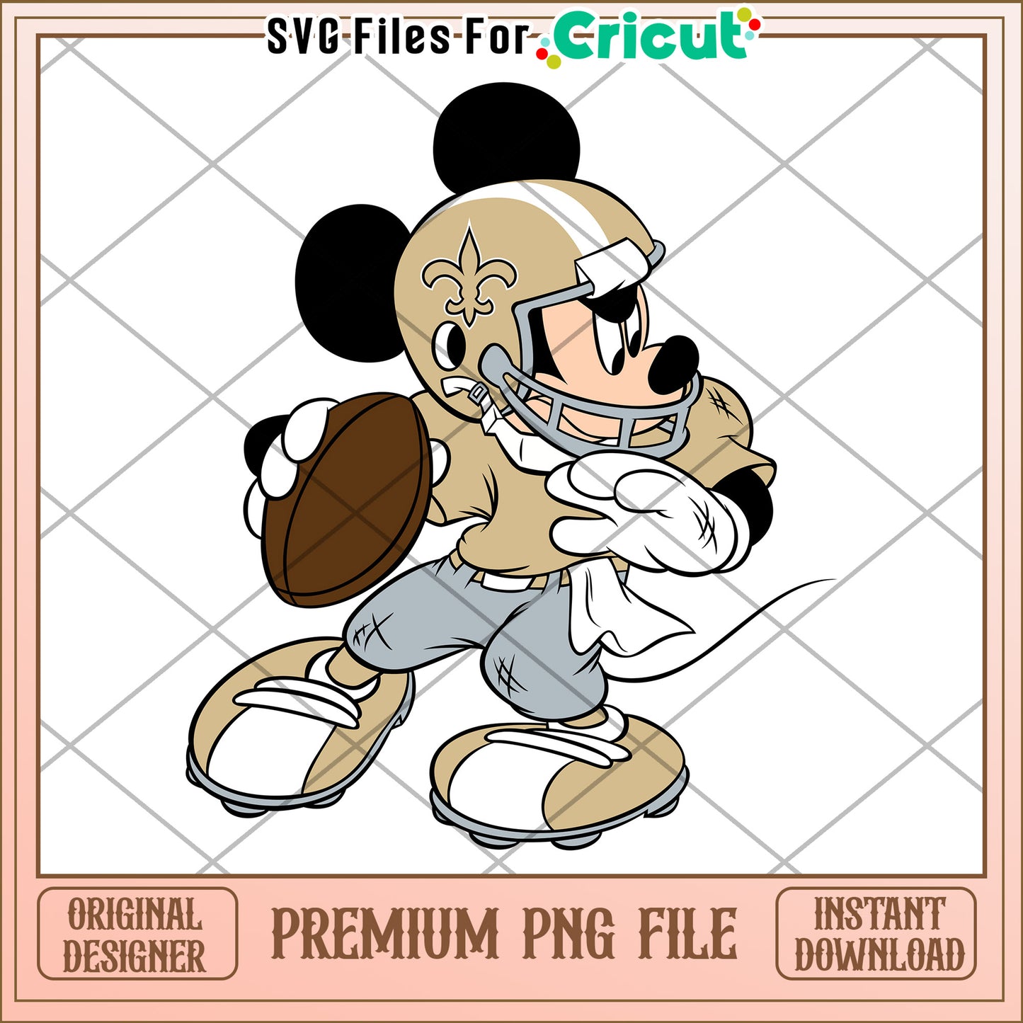 Mickey Mouse Football PNG File for Cricut, High Quality Instant Download