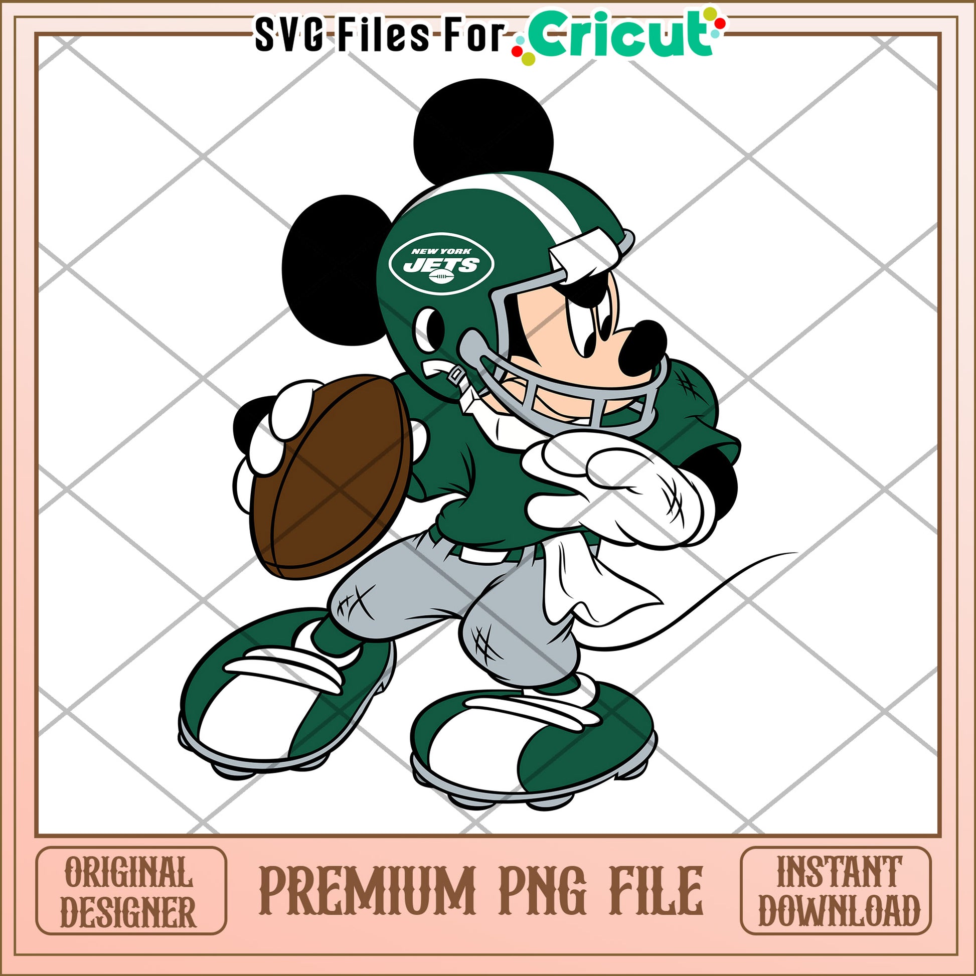 Mickey Mouse Football PNG File for Cricut, Instant Download Art