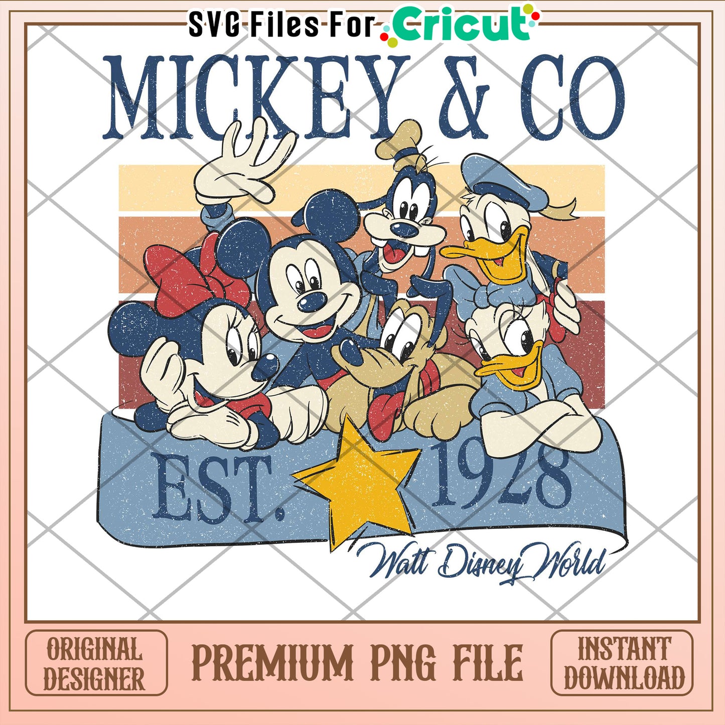 Mickey Mouse Friends PNG Retro Design