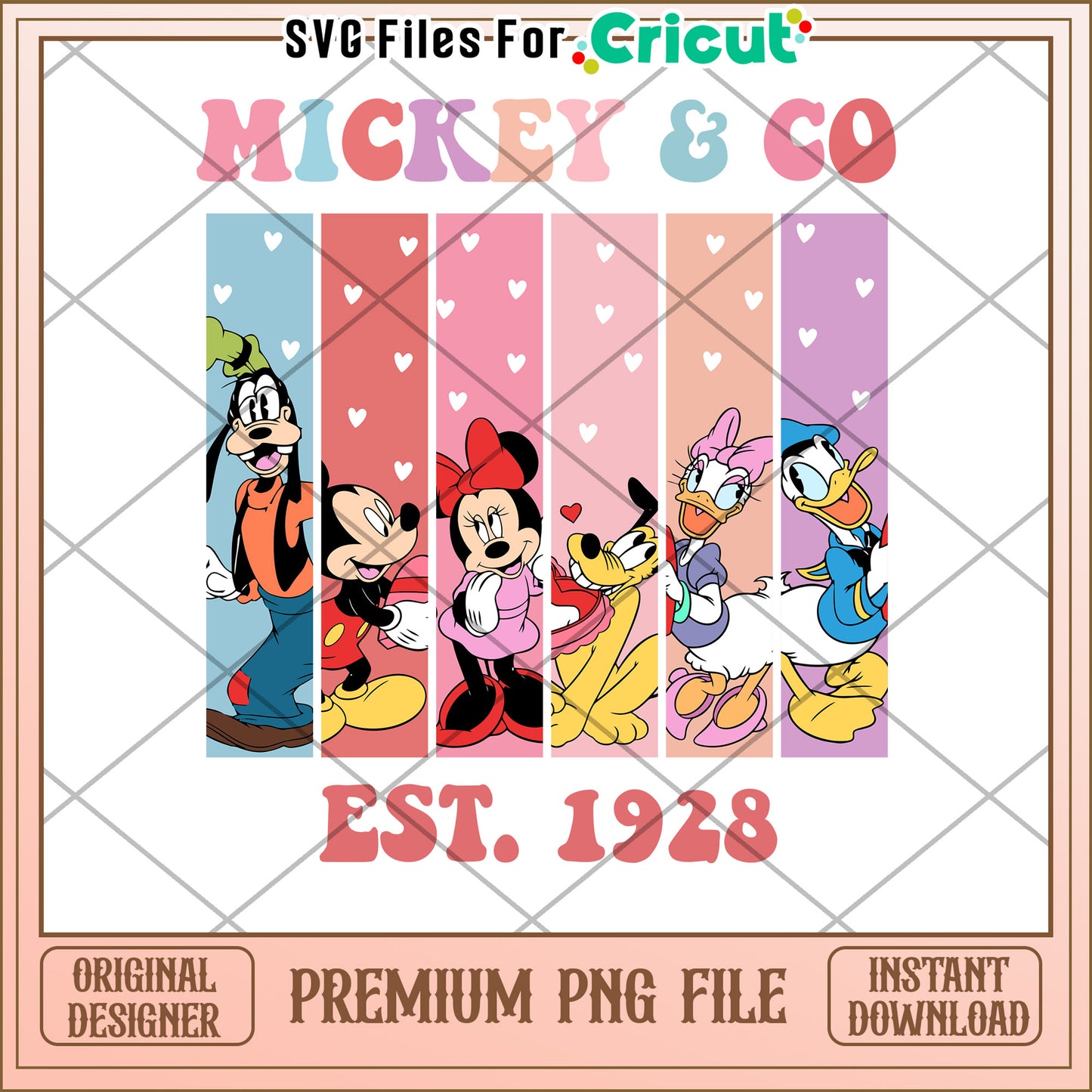 Mickey Mouse Friends PNG Retro Design