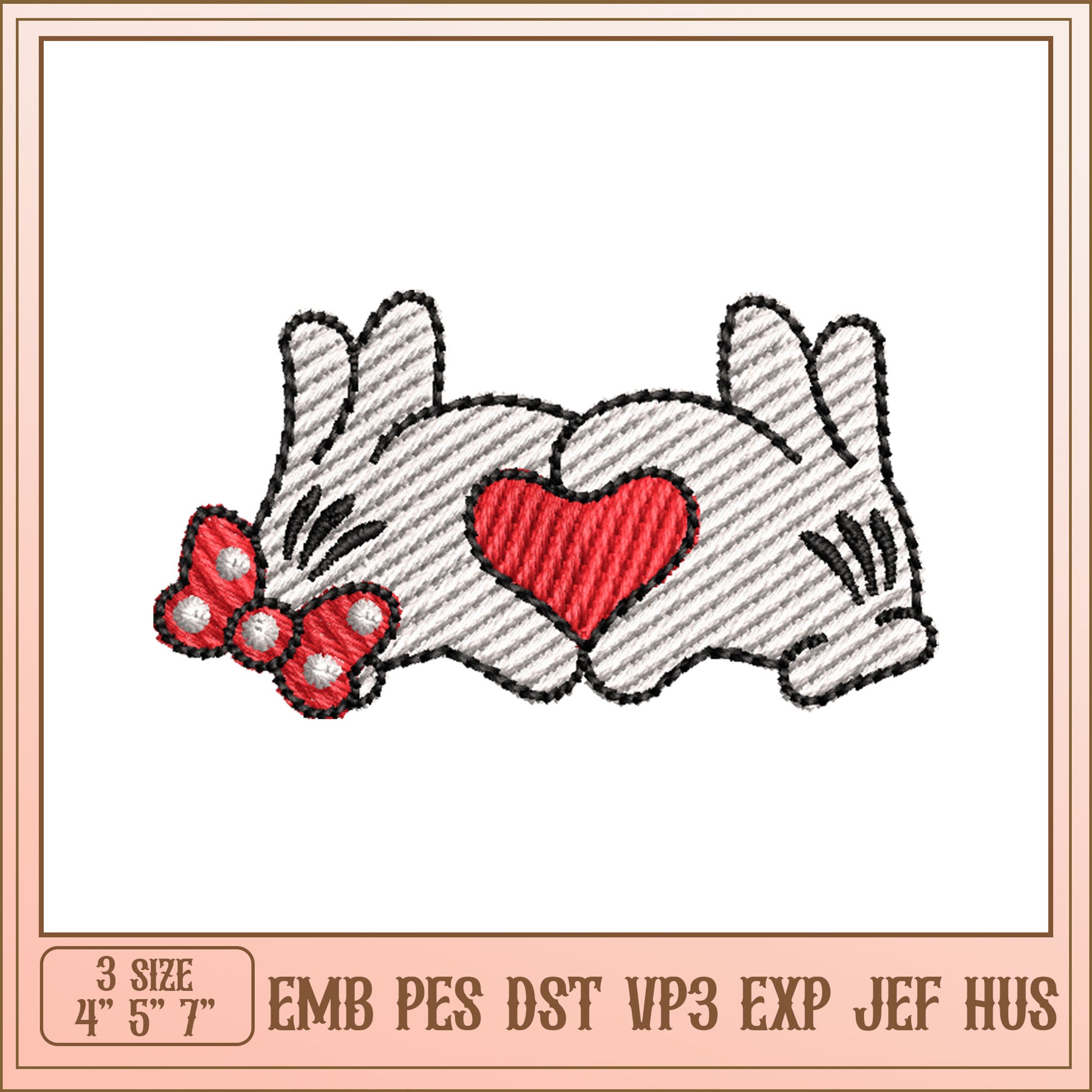 Mickey Mouse Hands Embroidery Design