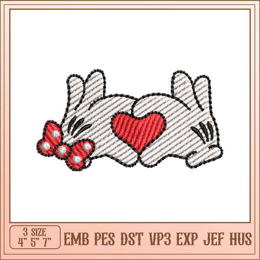 Mickey Mouse Hands Embroidery Design