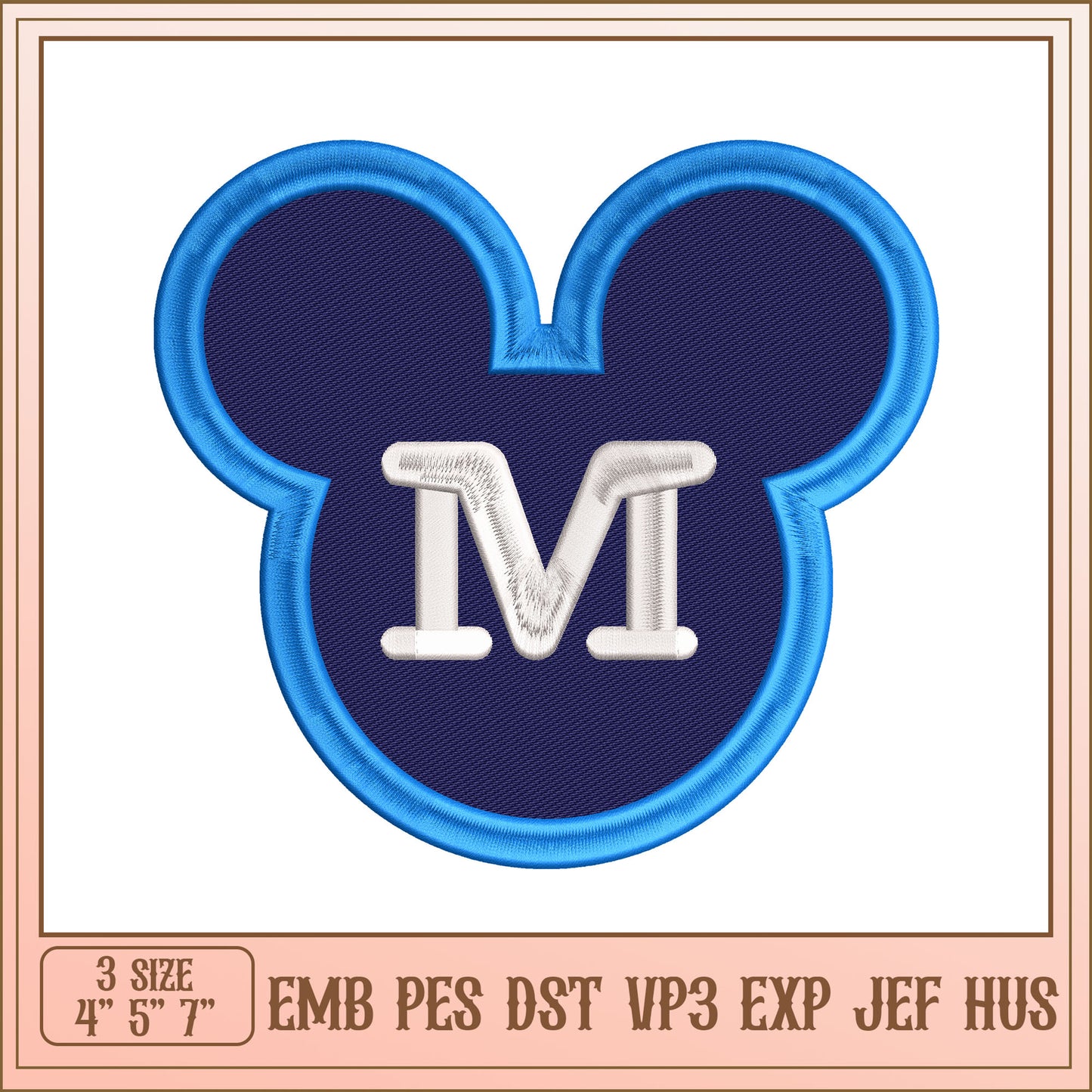 Mickey Mouse Initial Embroidery Design
