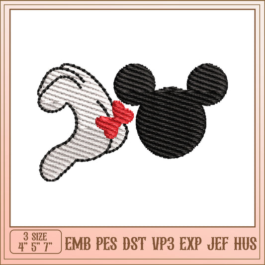 Mickey Mouse Inspired Embroidery Design in Multiple Sizes