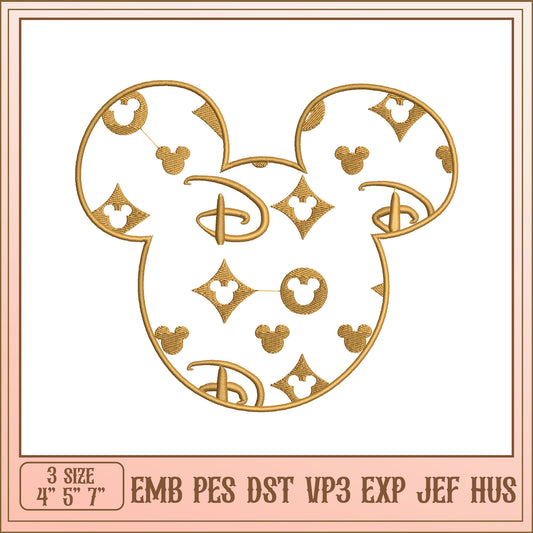 Mickey Mouse Inspired Luxury Embroidery Design Pattern 3 Sizes