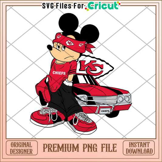 Mickey Mouse Kansas City Chiefs PNG design, perfect for Cricut projects