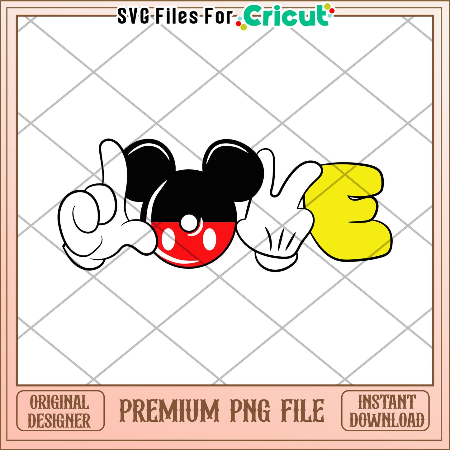 Mickey Mouse Love PNG Cricut File