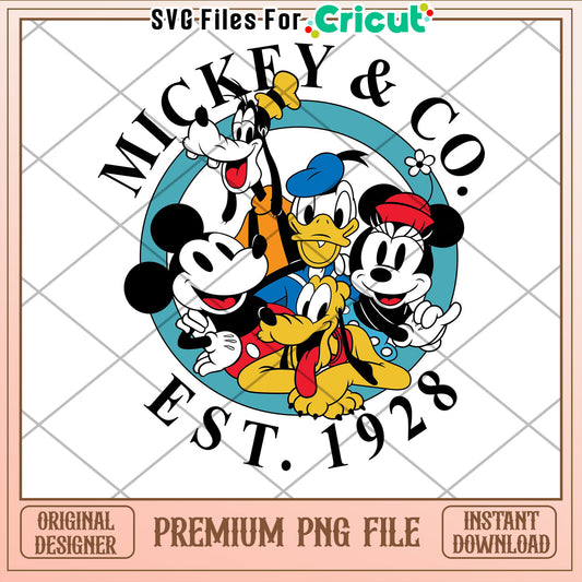 Mickey Mouse PNG 1928 Retro Design