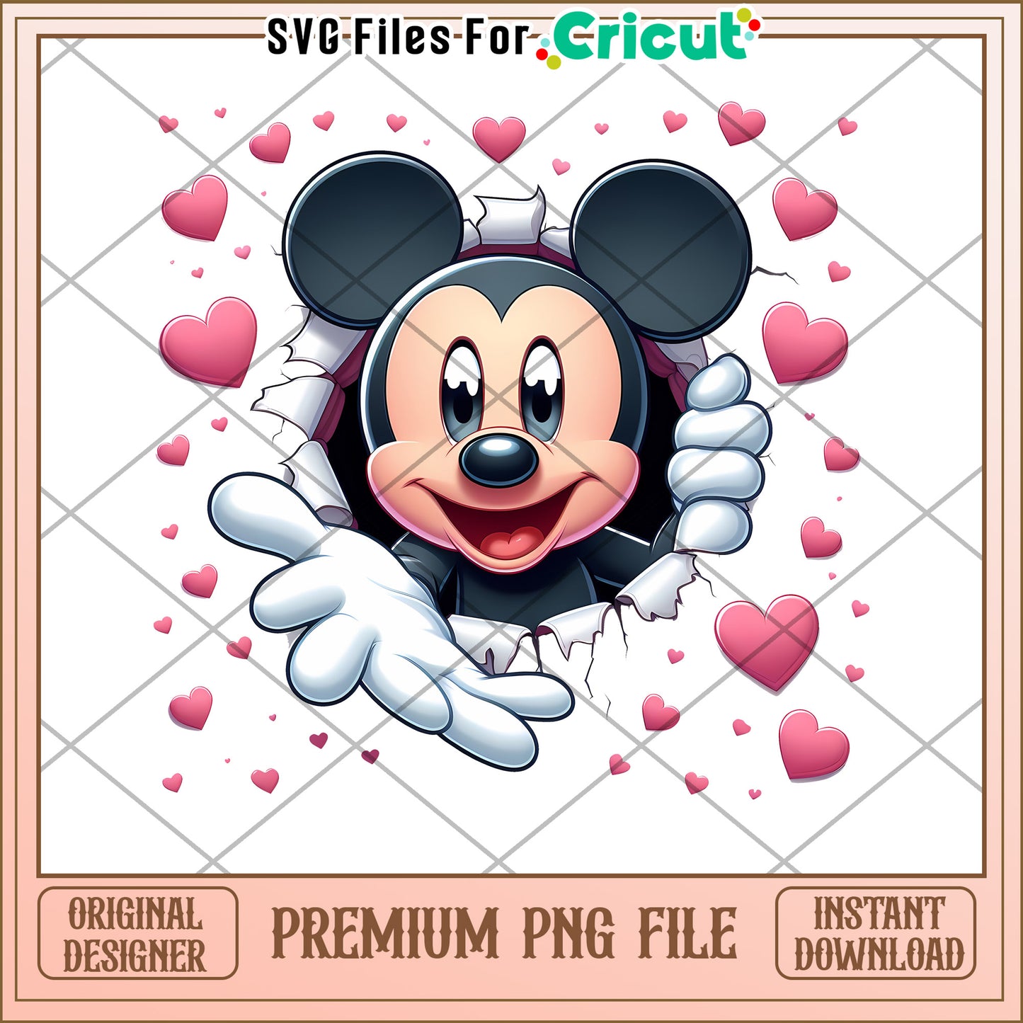 Mickey Mouse PNG Valentines Day Design