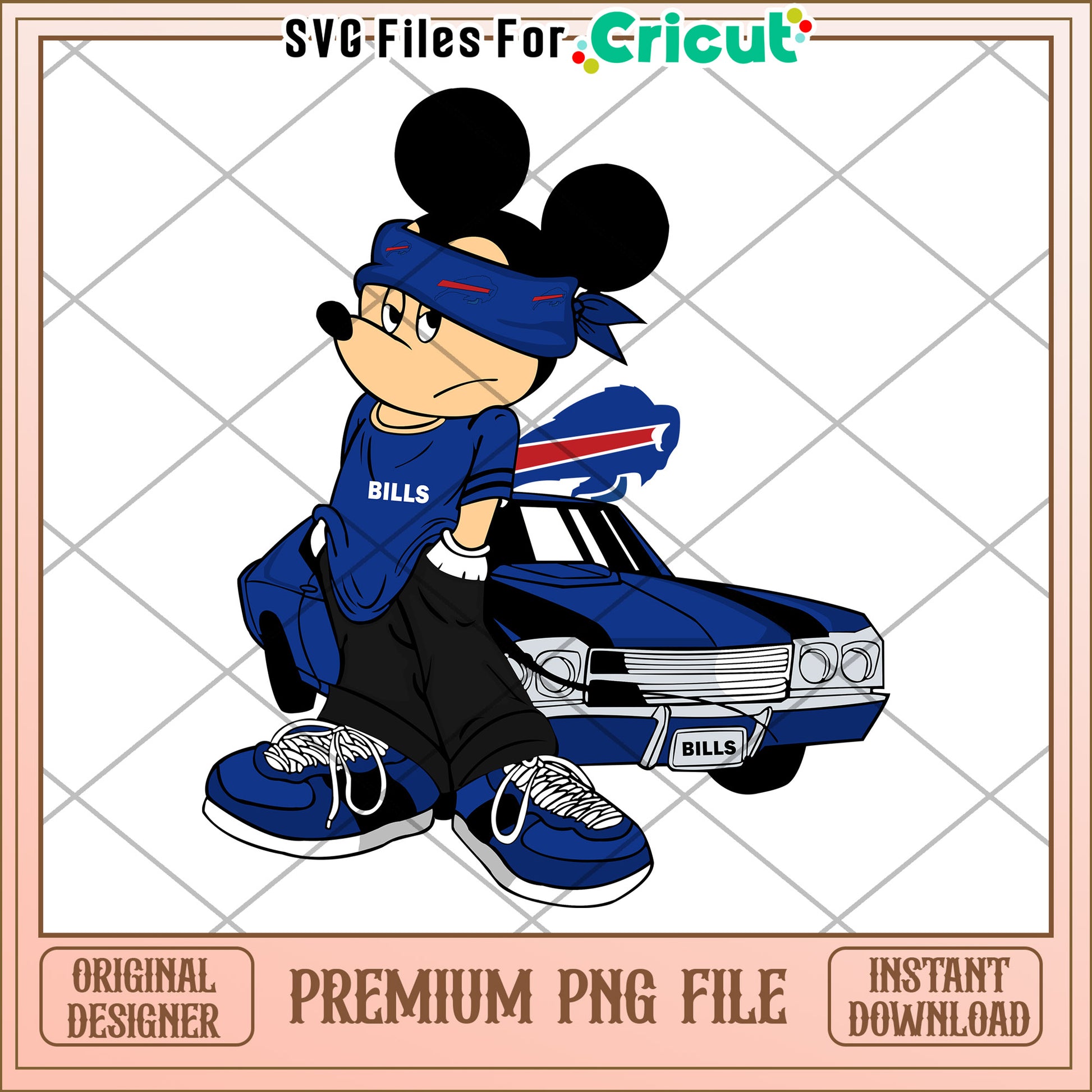 Mickey Mouse PNG file for Cricut, stylish Bills fan design