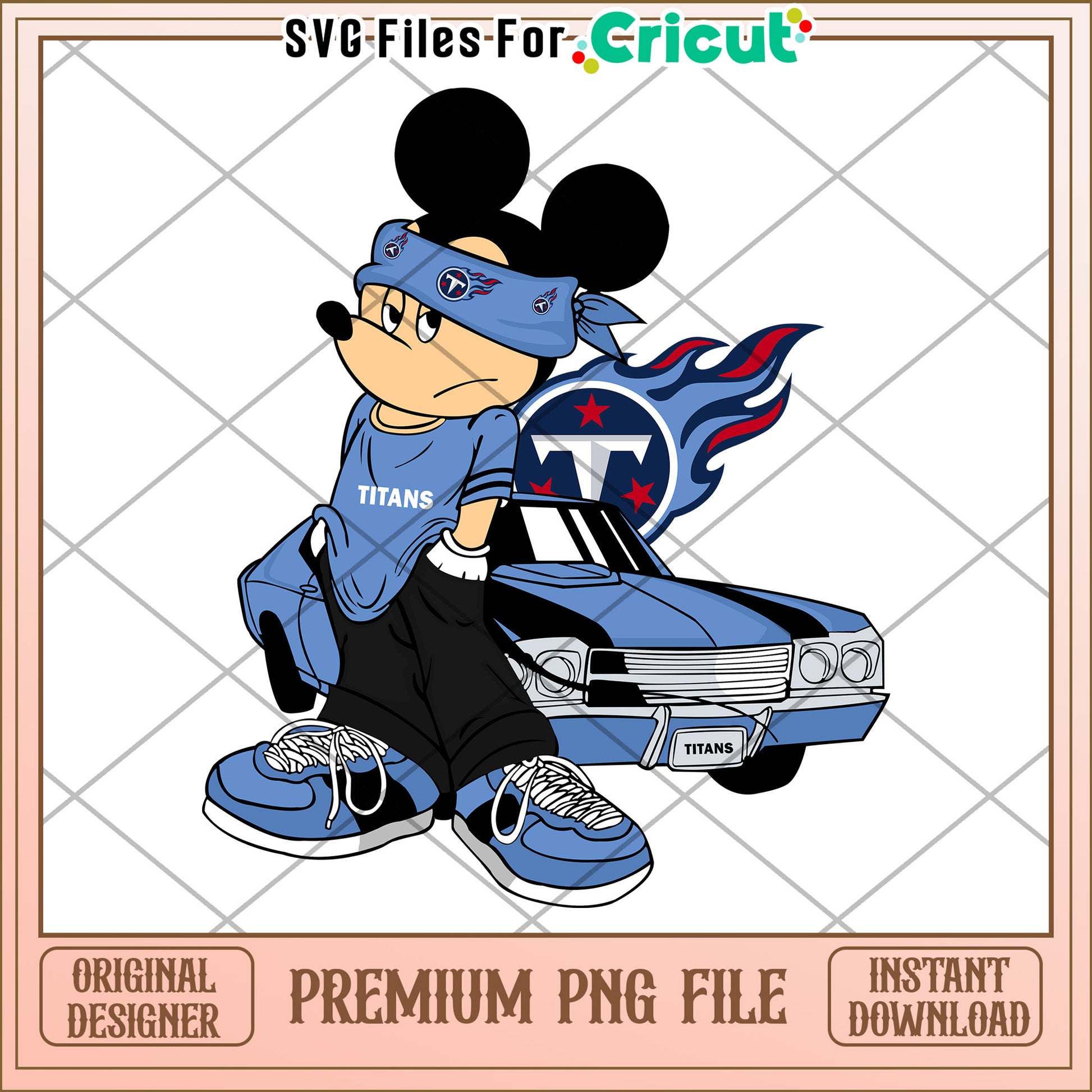 Mickey Mouse PNG file for Titans fans, perfect for crafting projects