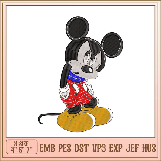 Mickey Mouse Patriotic Embroidery Design