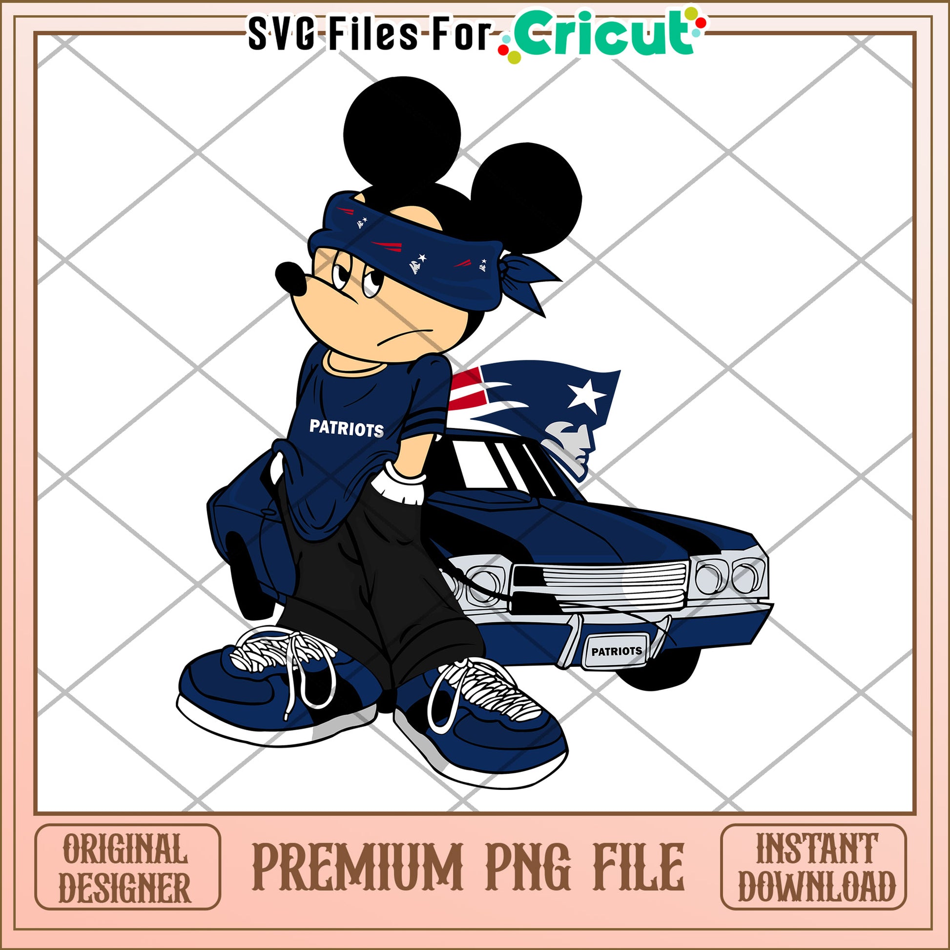 Mickey Mouse Patriotic PNG Design for Crafting Projects, Instant Download Available