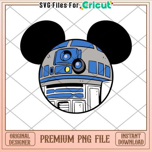 Mickey Mouse R2D2 PNG Cricut File