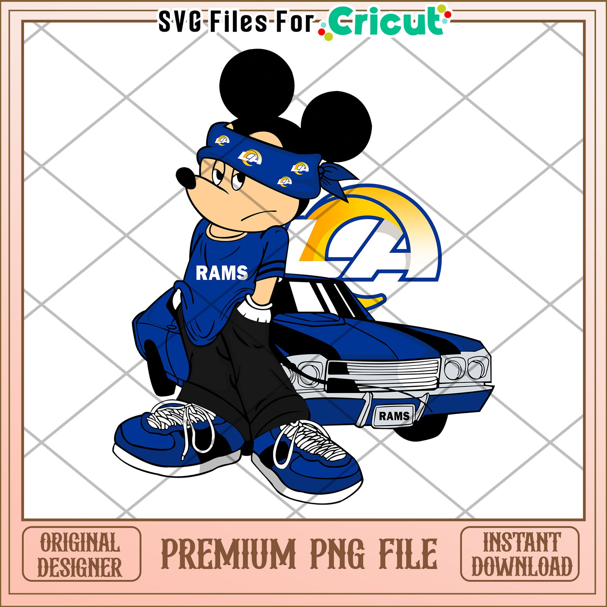 Mickey Mouse Rams Design PNG File, Perfect for Cricut Projects