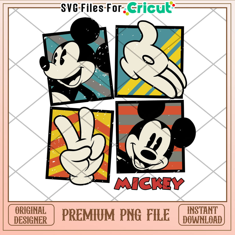 Mickey Mouse Retro PNG Design – svg files for cricut