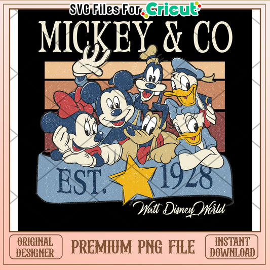Mickey Mouse Retro PNG Design 1928