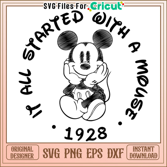 Mickey Mouse SVG Design 1928