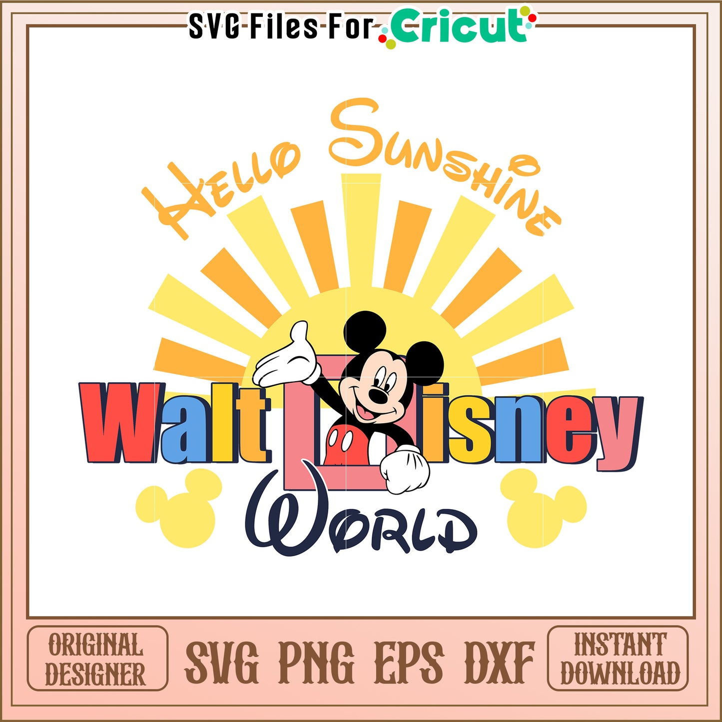 Mickey Mouse SVG Disney World Design