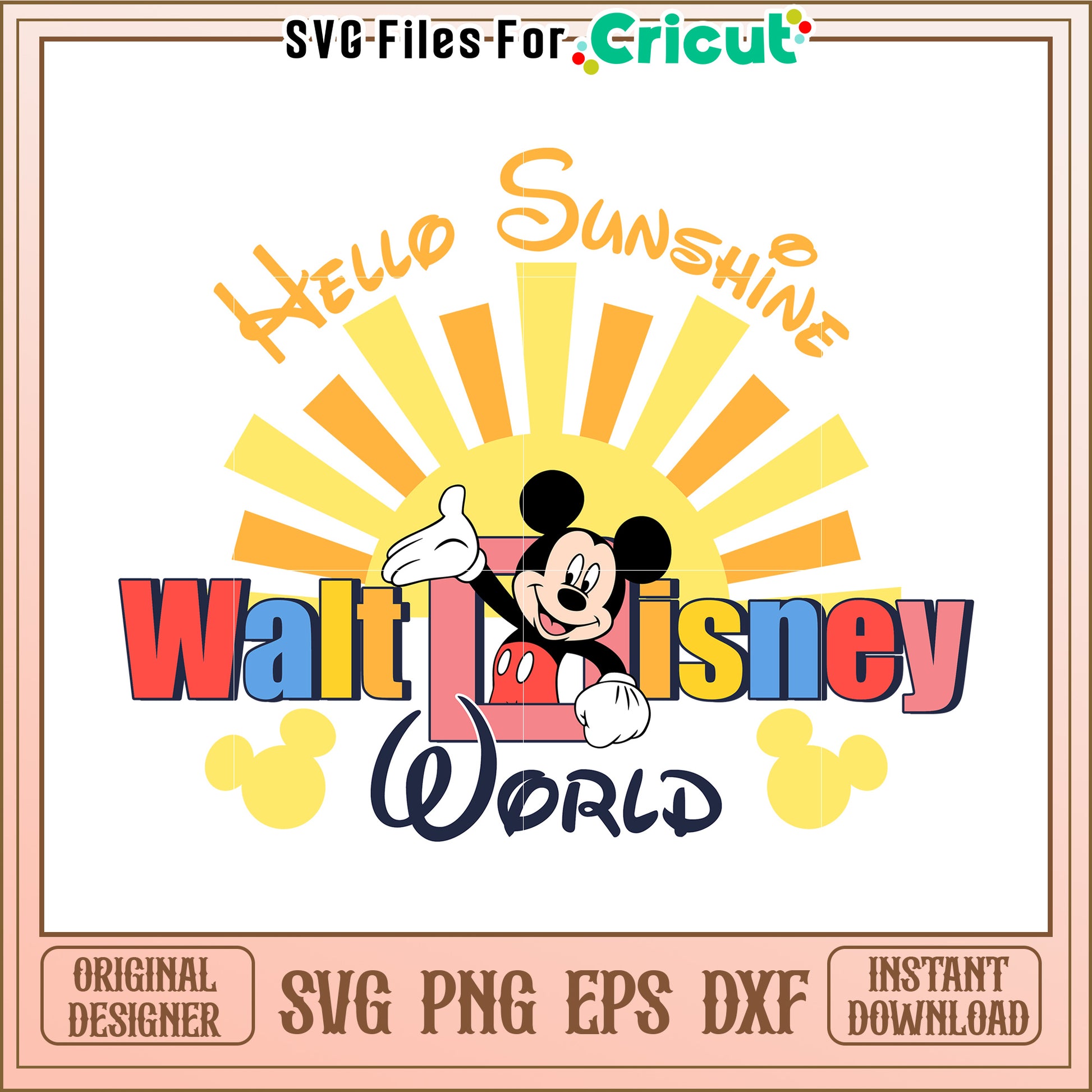 Mickey Mouse SVG Disney World Design