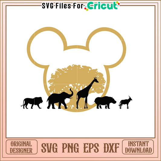 Mickey Mouse Safari SVG