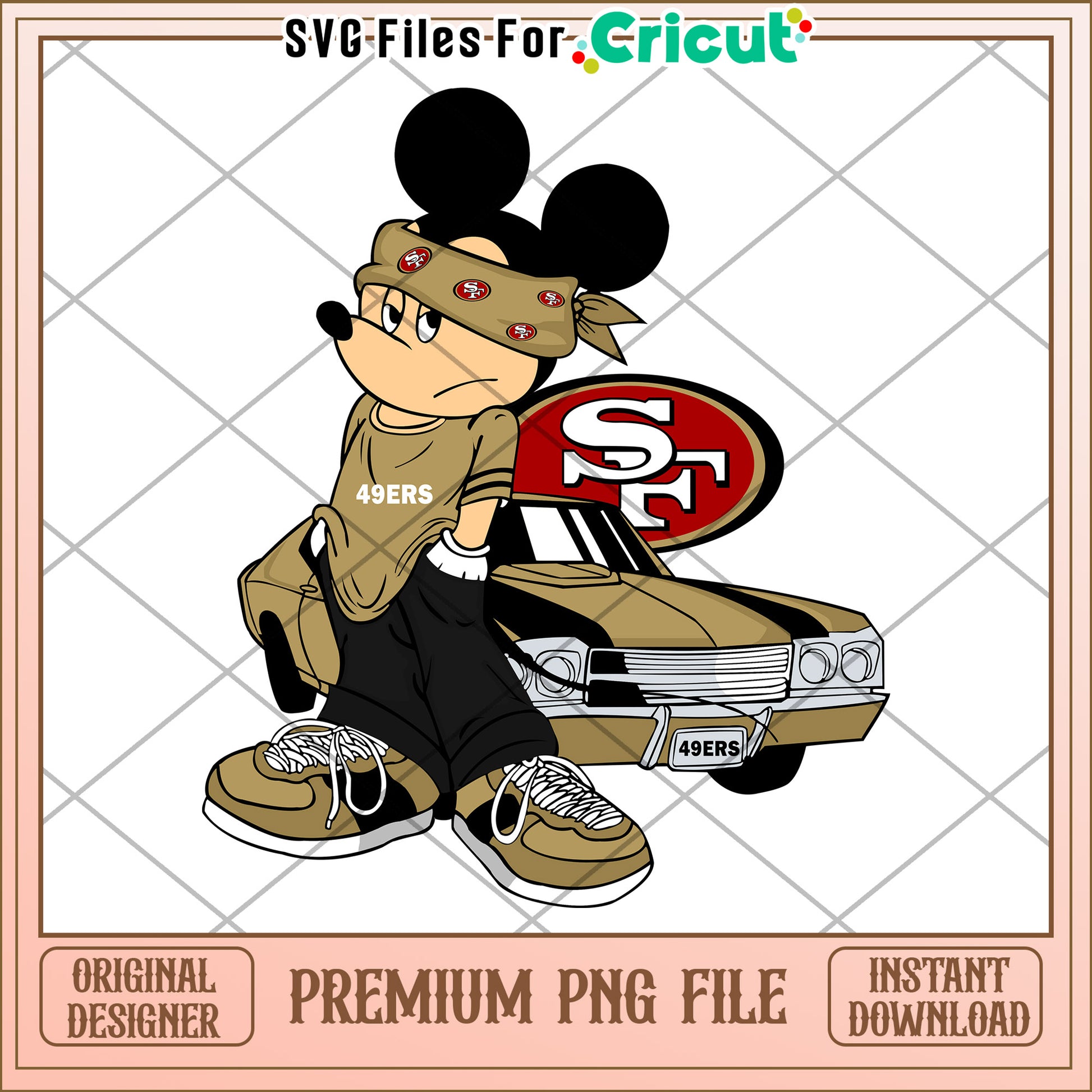 Mickey Mouse San Francisco 49ers PNG design, perfect for crafts