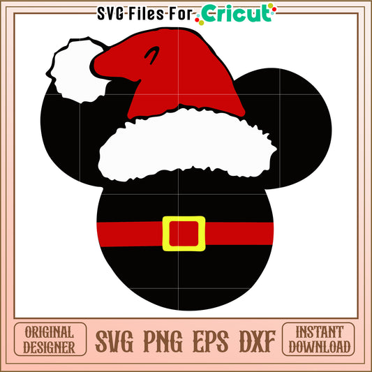 Mickey Mouse Santa Hat SVG PNG EPS DXF